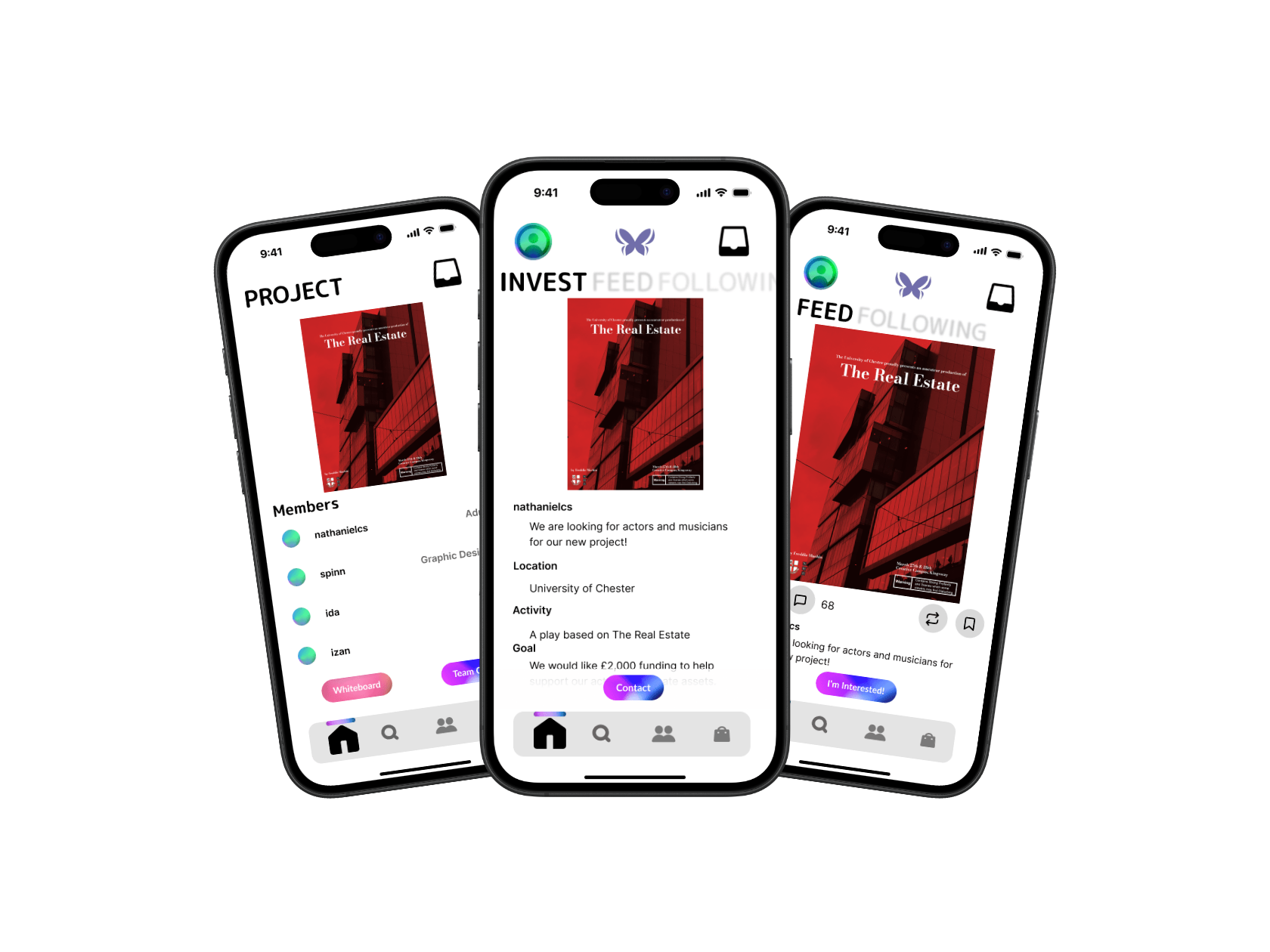 an image of iphone screenshots showcasing multiple povs and perspectives of the app